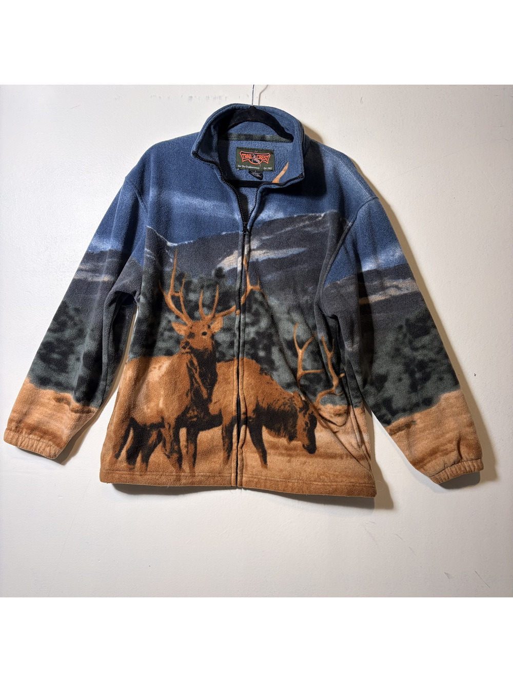 Trail Crest Elk Fleece Jacket Large Full Zip Hunting Outdoor